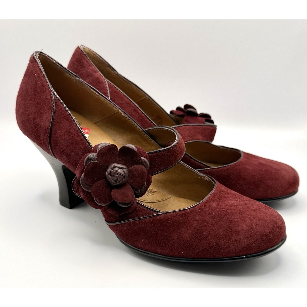 Sofft Leather Suede Mary Jane Heels 7 Red Dark Romance Whimsigoth Fairy Vamp